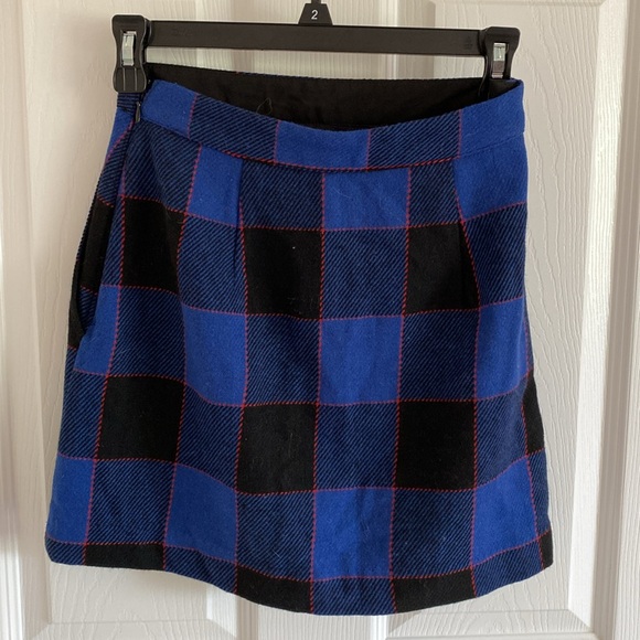 Abercrombie & Fitch Wool-Blend Plaid Mini Skirt - Picture 4 of 6